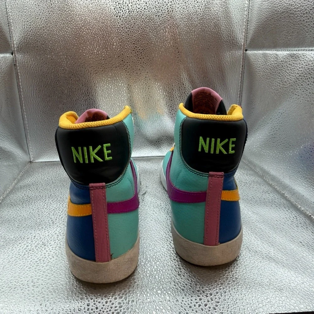 Size 7Y Nike Blazer Mid GS Aurora Purple Orange Boys Lace Up Snaekers CZ9441-400